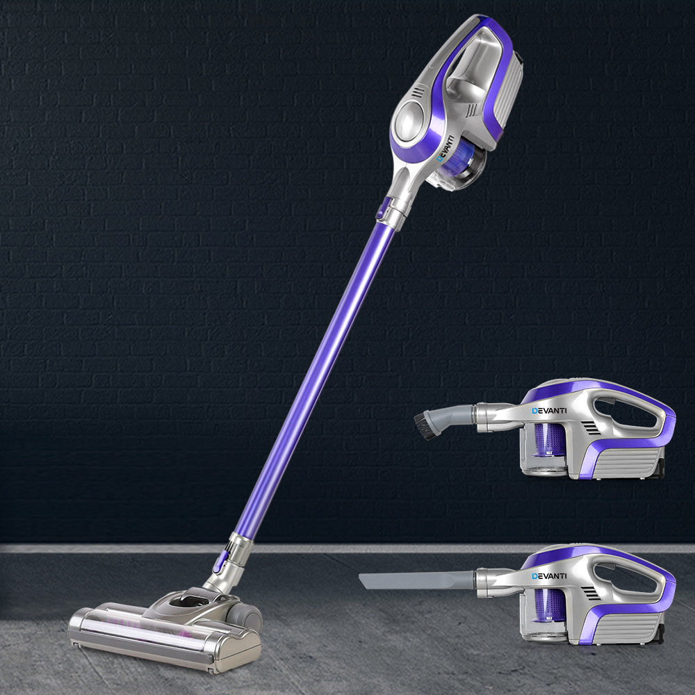 Devanti Stick Vacuum Cleaner Bagless Cordless 150W Purple