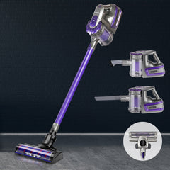 Devanti Stick Vacuum Cleaner Cordless Roller Brush 150W Purple