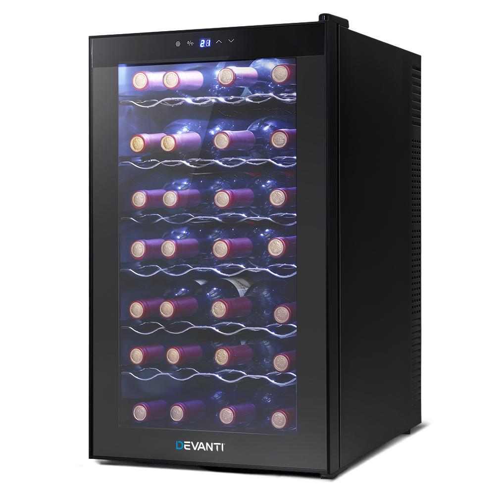 Devanti Wine Fridge Cooler 28 Bottles