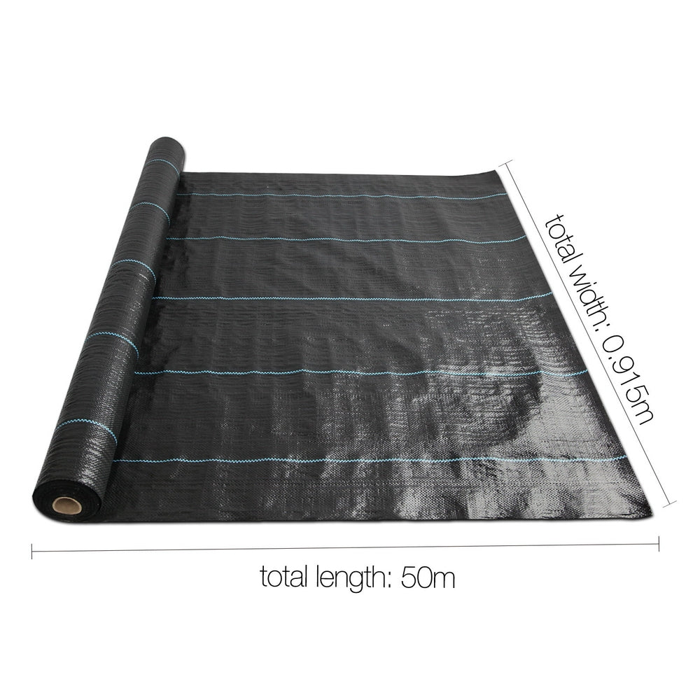Instahut 0.915x50m Weed Mat Weedmat Control Plant