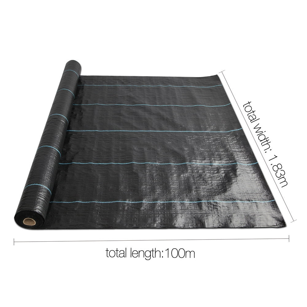 Instahut 1.83x100m Weed Mat Woven Fabric Weed Mat Control Matting Garden Plant