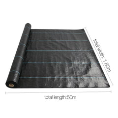 Instahut 1.83x50m Weed Mat Woven Fabric Weed Mat Control Matting Garden Plant