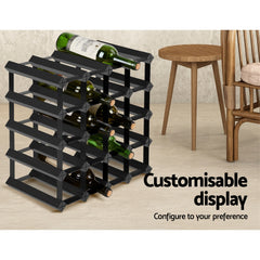 Artiss Wine Rack 20 Bottle Black
