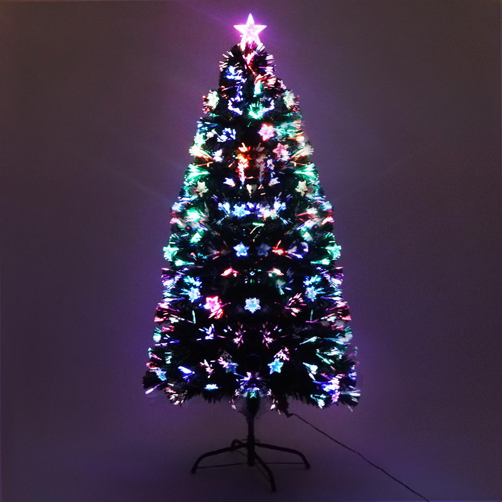 Jingle Jollys 1.2m Christmas Tree Optic Fibre LED Xmas tree Multi Colour