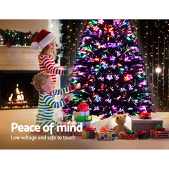 Jingle Jollys 1.2m Christmas Tree Optic Fibre LED Xmas tree Multi Colour