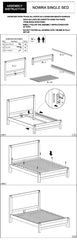 Bed Frame Single Size in Solid Wood Veneered Acacia Bedroom Timber Slat in Oak