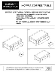 Coffee Table Solid Acacia Wood & Veneer 1 Drawers Storage Oak Colour
