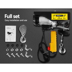 Giantz Electric Hoist Winch 500/1000KG Cable 20M Rope Tool Remote Chain Lifting
