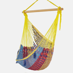 Mayan Legacy Extra Large Outdoor Cotton Mexican Hammock Chair in Confeti Colour
