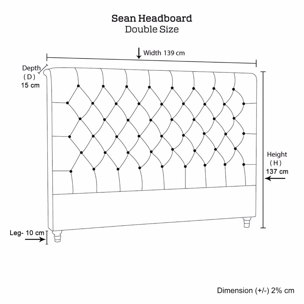 Bed Head Double Size French Provincial Headboard Upholsterd Fabric Beige