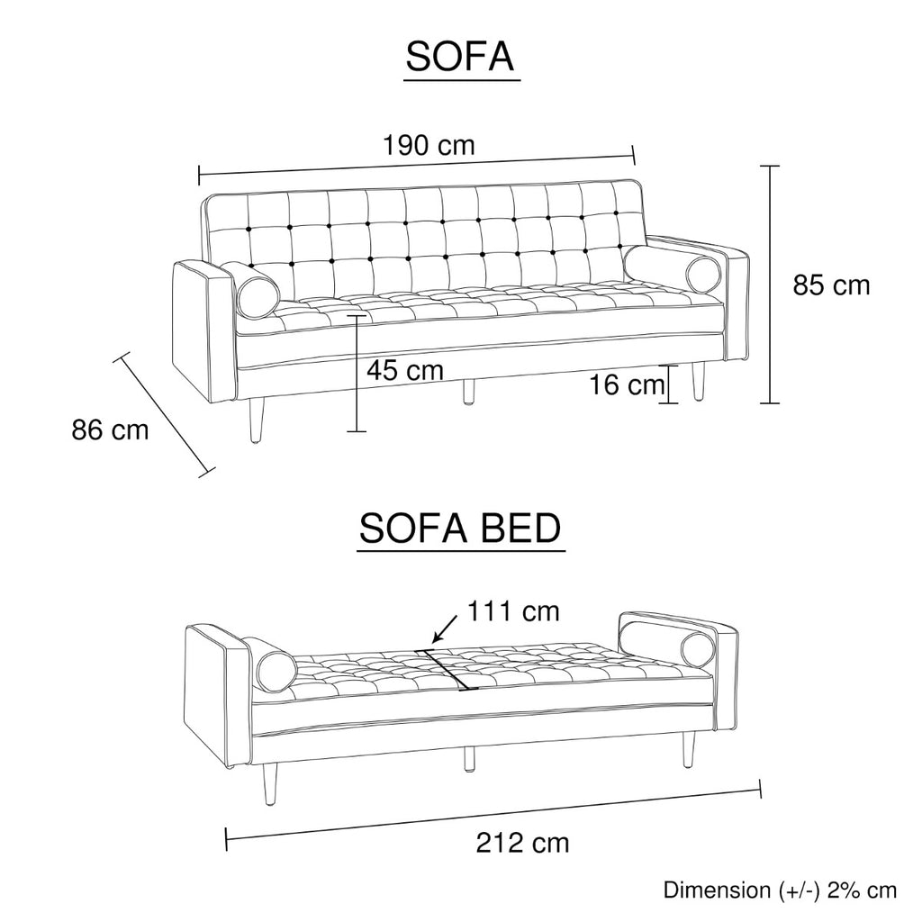 Sofa Marcella Grey Standard Fabric