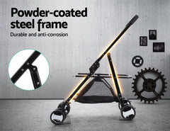 i.Pet Pet Stroller Dog Pram Cat Carrier Travel Large Pushchair Foldable 4 Wheels Black