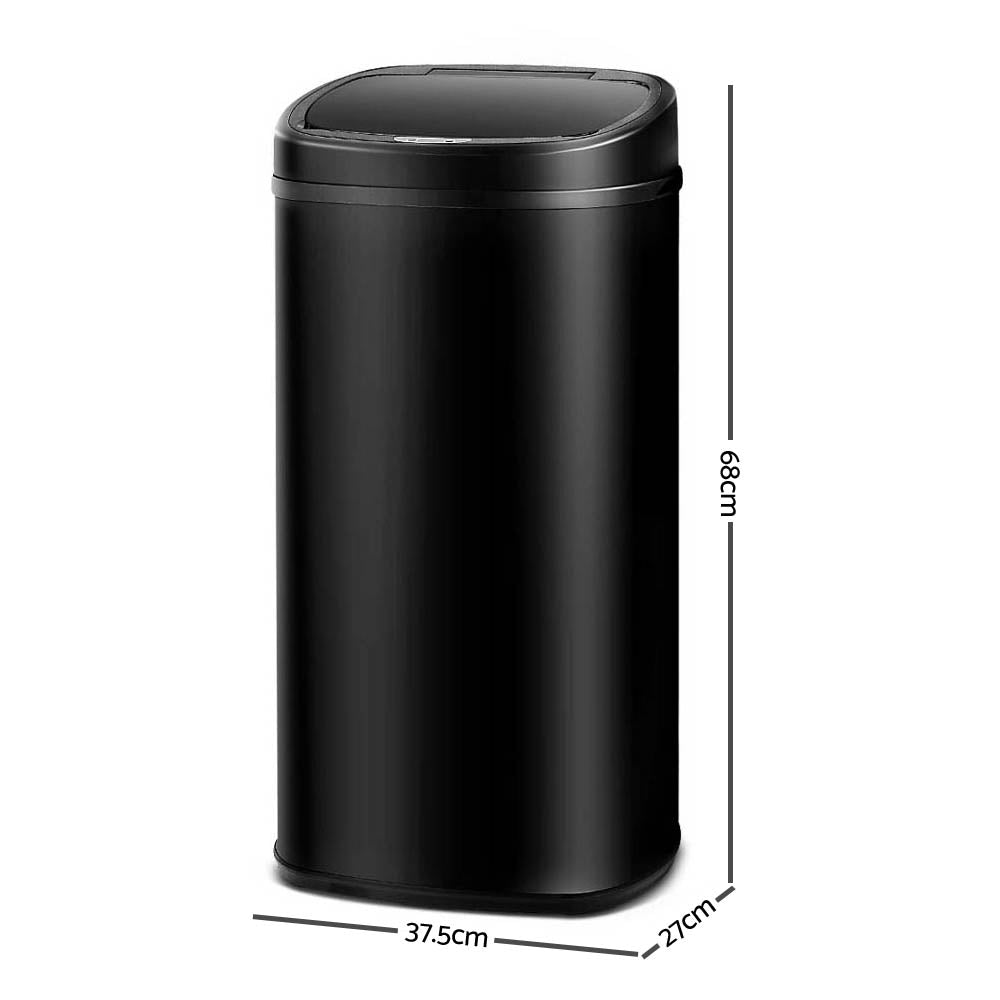 Devanti 58L Motion Sensor Bin Rubbish Automatic Black
