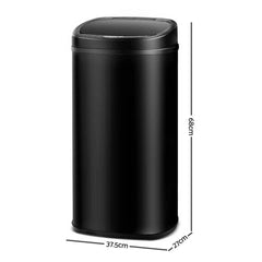 Devanti 58L Motion Sensor Bin Rubbish Automatic Black