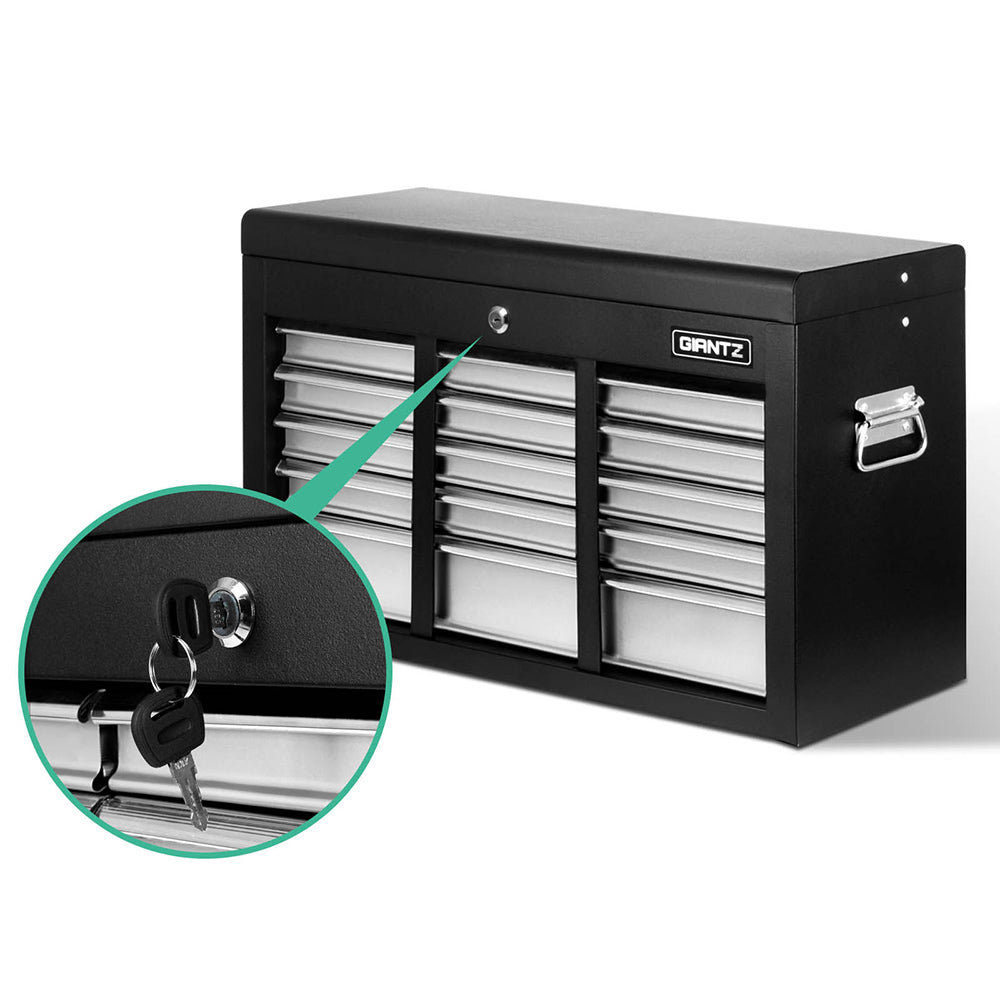 Giantz 9 Drawer Tool Box Cabinet Chest Toolbox Storage Garage Organiser Grey
