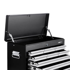 Giantz 9 Drawer Tool Box Cabinet Chest Toolbox Storage Garage Organiser Grey